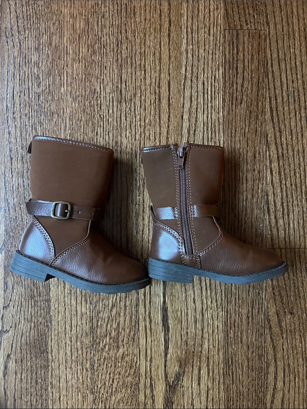 Carter's Brown Girls Mid-Calf Buckle Side-Zip Boots